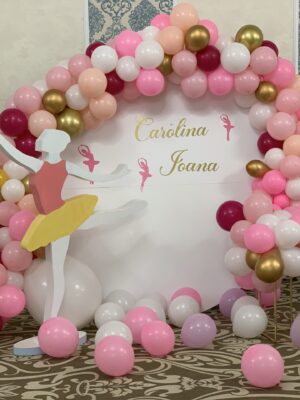 Arcada Baloane cu Nume si Culori Personalizate Tematica Balerina